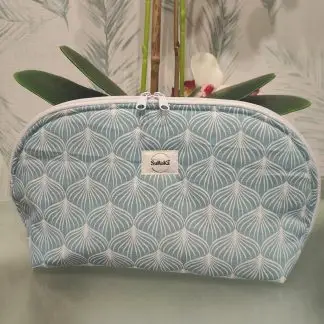 Neceser Redondo Caramel Artesanal | Telas Ecológicas Estampado Nenúfar