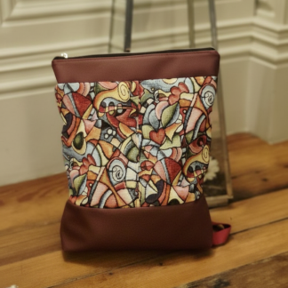 Mochila antirobo Habana - Modelo polipiel Vino