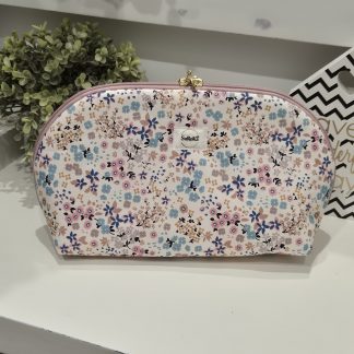 Neceser Redondo Caramel Artesanal | Telas Ecológicas Estampado Flores