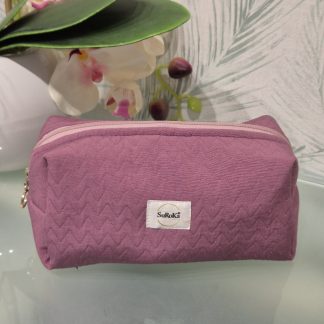 Neceser Rectangular Acolchado de Algodón 100% OEKO-TEX Hecho a Mano Modelo Rosa